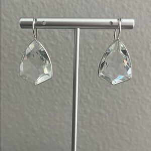 Clear Quartz Silver Overlay Earrings